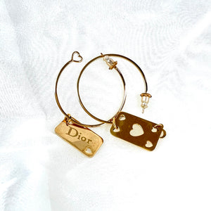 ChristianDior クリスチャンディオール プレート トランプ ハート ピアス フープピアス plate pierced earrings heart