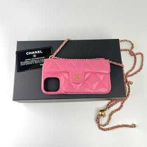 CHANEL シャネル iPhoneケース 12 チェーンショルダー ピンク iphonecase iPhone12 pink chain shoulder bag